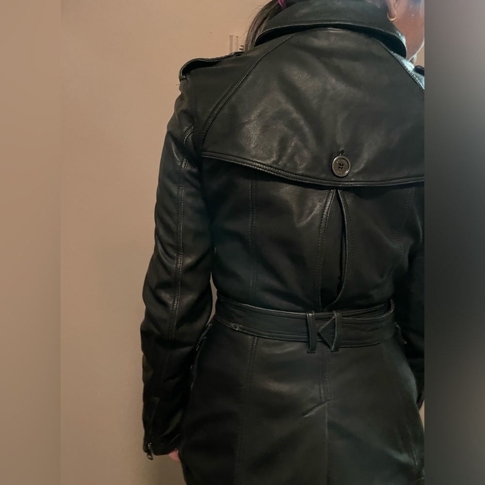 Burberry Black Leather Coat - Picture 6 of 14